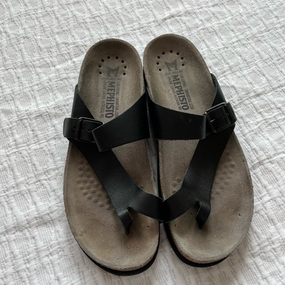 Mephisto Black Sandals - Picture 1 of 6